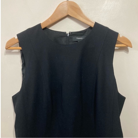 Theory Helaina Classic Dress Black Wool Size 8 Sleeveless - Picture 9 of 15